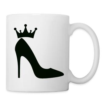 High Heels mit Krone – Elegante Queen Silhouette - Tasse - Weiß - Rechts