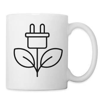 Umweltfreundliches Steckerleitungs-Symbol - Tasse - Weiß - Rechts