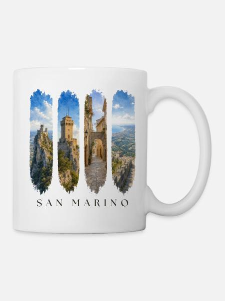 San Marino Travel – Festung & Natur Motiv - Tasse - Weiß