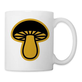 Gelber Pilz Silhouette - Tasse - Weiß - Rechts