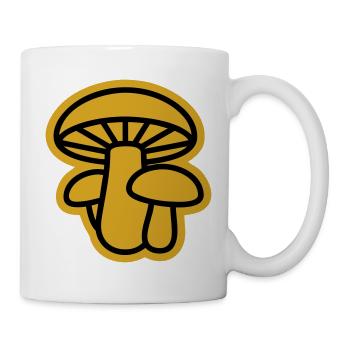 Gelbe Pilze Outline Grafik - Tasse - Weiß - Rechts