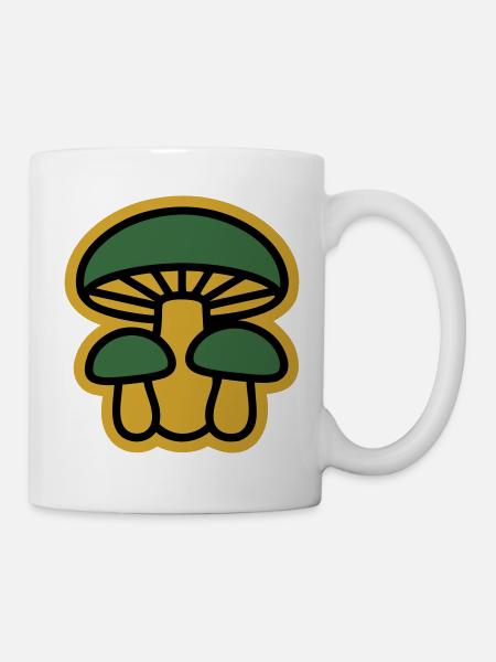 Gelbe Pilze Wald Icon - Tasse - Weiß