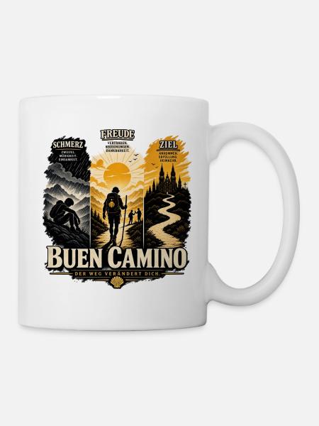Buen Camino: Pilger Design - Tasse - Weiß
