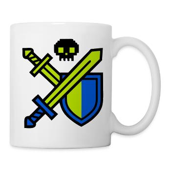 Pixel Schwerter Schild Wappen - Tasse - Weiß - Rechts
