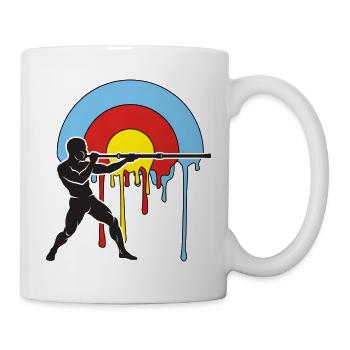 Blasrohr Silhouette Zielscheibe Blasrohrsport - Tasse - Weiß - Rechts