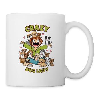 Crazy Dog Lady – Süße Welpen überladen - Tasse - Weiß - Rechts
