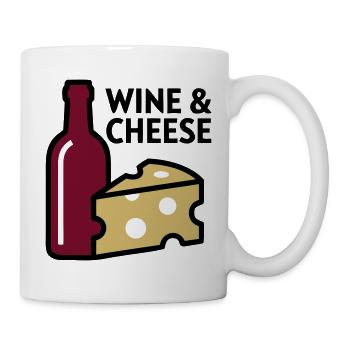 Wein Kaese Feinkost Logo - Tasse - Weiß - Rechts