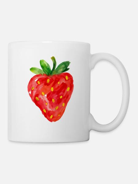 Erdbeere - Tasse - Weiß