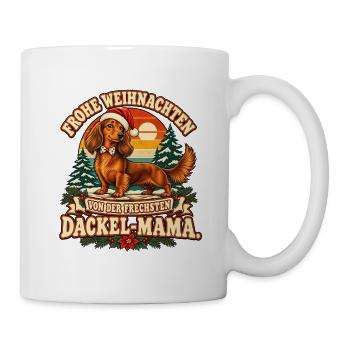 Dackel-Mama Weihnachten Humor - Tasse - Weiß - Rechts
