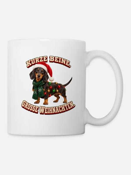 Kurze Beine Große Weihnachten - Tasse - Weiß