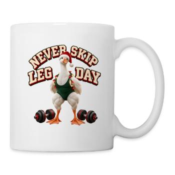 Never Skip Leg Day Duck - Tasse - Weiß - Rechts