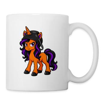 Unicorn trägt einen Kessel als Helm - Tasse - Weiß - Rechts