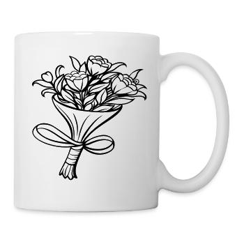 Blumenstrauß - Tasse - Weiß - Rechts