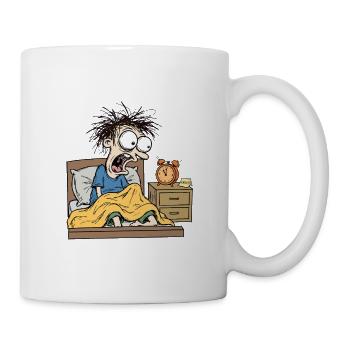 Später, wieder existenzieller Schreckens-Cartoon-Doodle - Tasse - Weiß - Rechts
