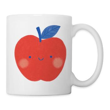 Roter Apfel lächelt - Tasse - Weiß - Rechts