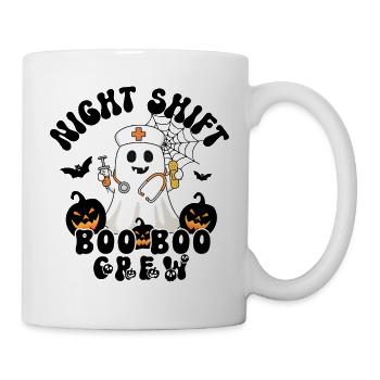 Nachtschicht BOO BOO Crew Krankenschwester Halloween - Tasse - Weiß - Rechts