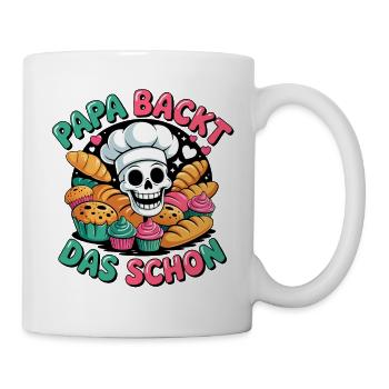 Papa backt das schon - Tasse - Weiß - Rechts