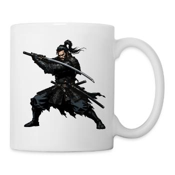 Samurai Katana Duell Heldenbild - Tasse - Weiß - Rechts