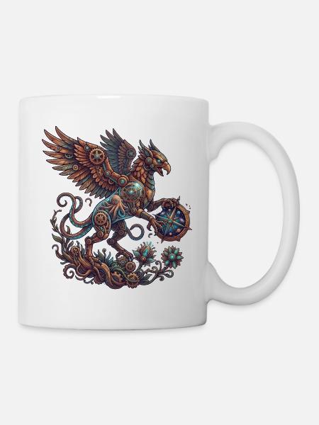 Steampunk-Roc Zahnräder - Tasse - Weiß