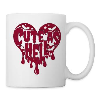Cute as Hell Herz Design - Tasse - Weiß - Rechts