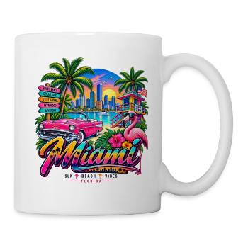 Miami – Sun, Beach & Vibes - Tasse - Weiß - Rechts