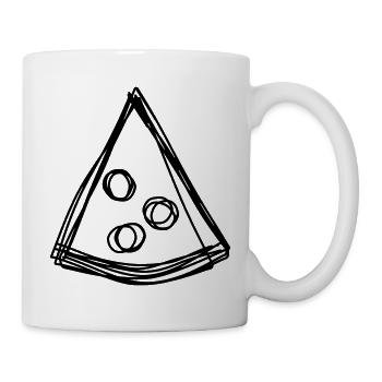 Pizza handgezeichnet - Tasse - Weiß - Rechts