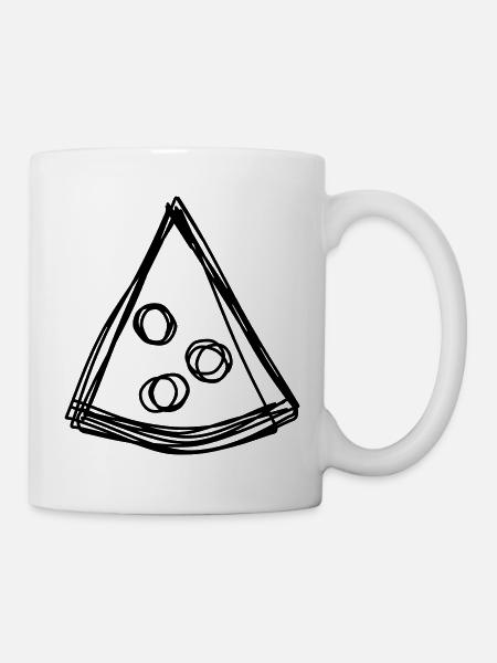 Pizza handgezeichnet - Tasse - Weiß