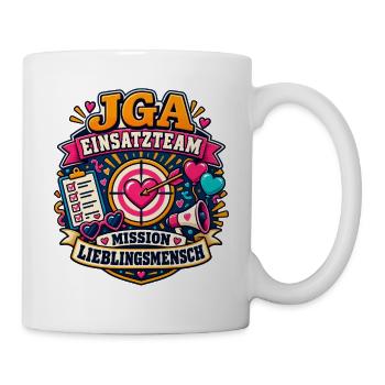 JGA Einsatzteam – Mission Lieblingsmensch - Tasse - Weiß - Rechts