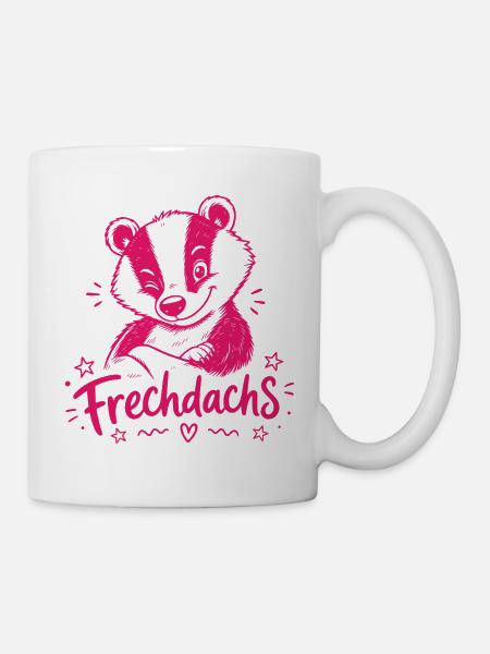 Frechdachs Dachs frech Augenzwinkern - Tasse - Weiß