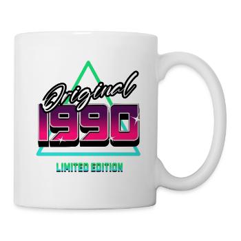 Original 1990 – 90er Jahre Retro Neon Kult Motiv - Tasse - Weiß - Rechts