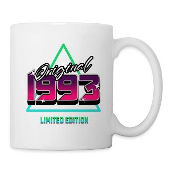 Original 1993 – 90er Jahre Retro Neon Kult Motiv - Tasse - Weiß - Rechts
