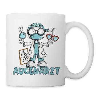 Augenarzt Sehtest Cartoon Facharzt Geschenk - Tasse - Weiß - Rechts