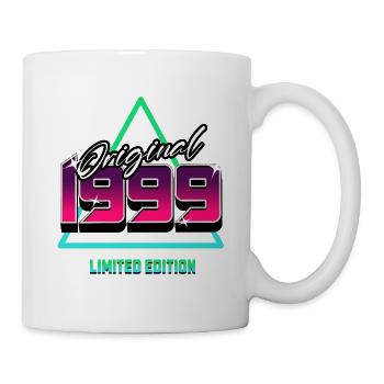 Original 1999 – 90er Jahre Retro Neon Kult Motiv - Tasse - Weiß - Rechts