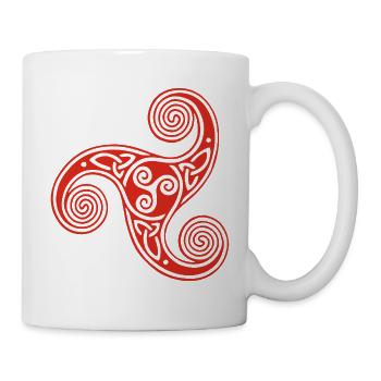 Keltisches Stammessymbol (Rot) - Tasse - Weiß - Rechts