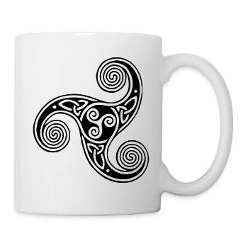 Keltisches Stammessymbol (Schwarz) - Tasse - Weiß - Rechts
