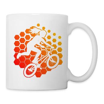 Dirt Jump Geschenkidee für eine Freestyle-Fahrerin - Tasse - Weiß - Rechts