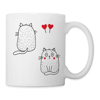 coole Katzen - Tasse - Weiß - Rechts