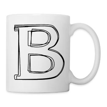Buchstabe B handgezeichnet - Tasse - Weiß - Rechts