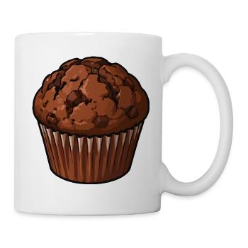 Schoko Muffin Illustration - Tasse - Weiß - Rechts