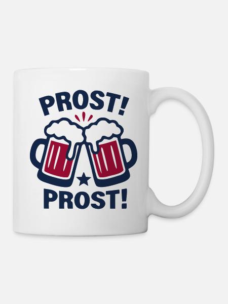 Prost Bierkruege Logo - Tasse - Weiß