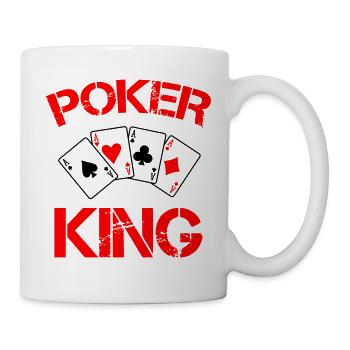 Poker König: Roter Kartenstil - Tasse - Weiß - Rechts
