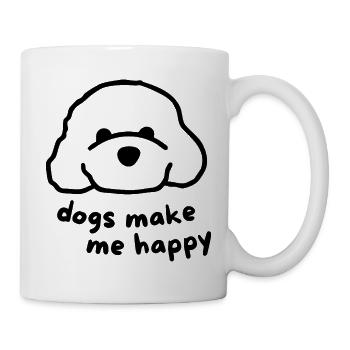Dogs Make Me Happy Design - Tasse - Weiß - Rechts