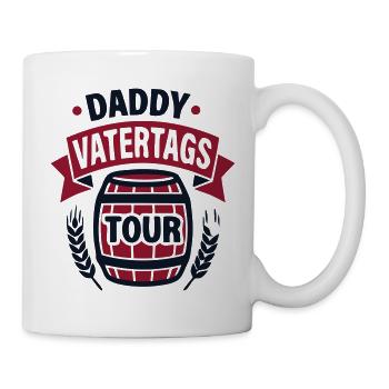 Bierfass Vatertag Logo - Tasse - Weiß - Rechts