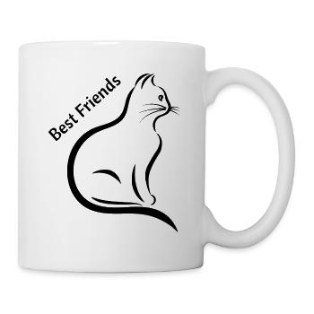 Katzen Best Friends - Tasse - Weiß - Rechts