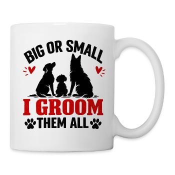 Lustige Hundefriseur-Haustierpflegesalon-Kunst - Tasse - Weiß - Rechts