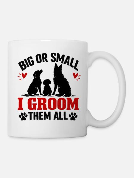 Lustige Hundefriseur-Haustierpflegesalon-Kunst - Tasse - Weiß
