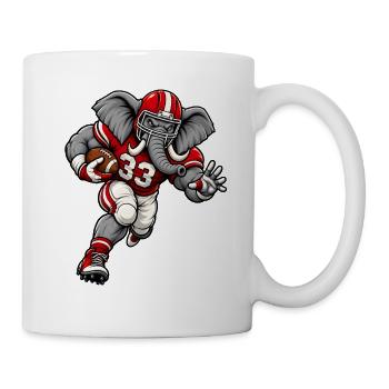 Elefant beim American Football - Tasse - Weiß - Rechts