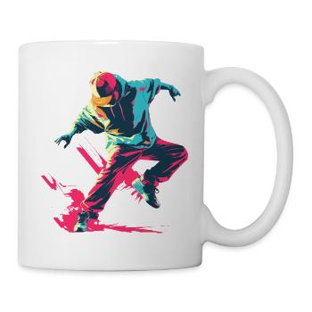 B-Boy Cartoon Stil - Tasse - Weiß - Rechts