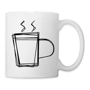 Glühweinbecher handgezeichnet - Tasse - Weiß - Rechts