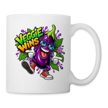 Veggie gewinnt - Tasse - Weiß - Rechts